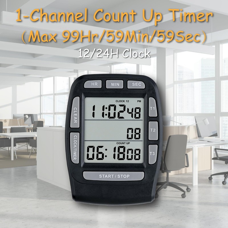 Jayron JR-KT001 Digital Timer Large LCD 3 Channel Countdown Timer,Kitchen