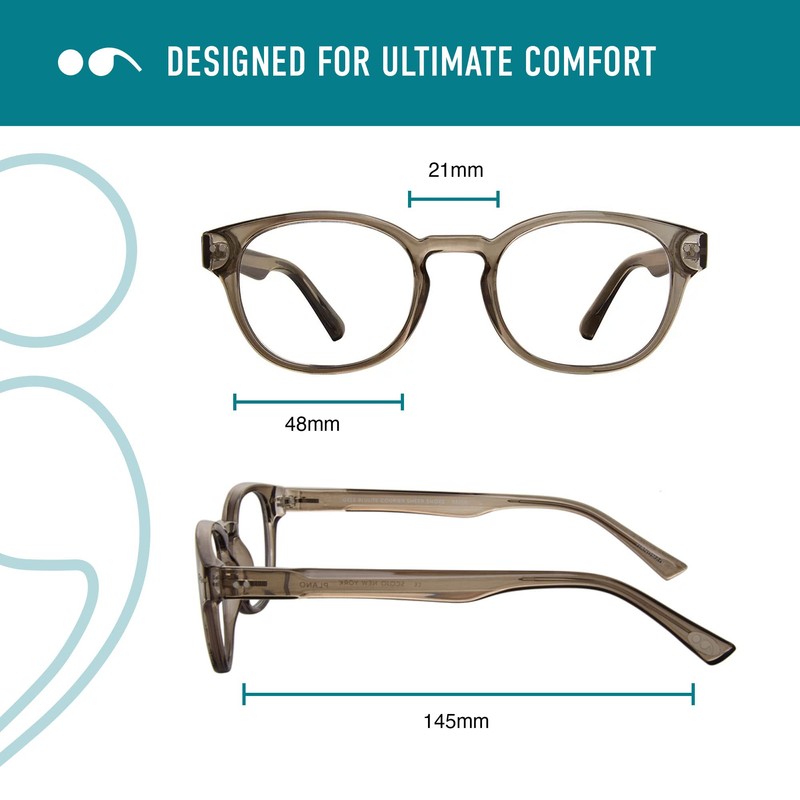 Scojo New York Courier Blue Light Reading Glasses, Handmade Scratch