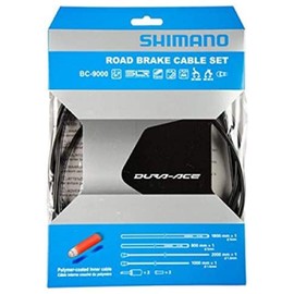 Shimano Spares Road brake cable set, Polymer coated stainless steel inners, black N/A Black