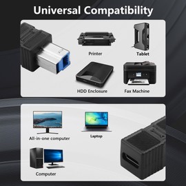 CERRXIAN USB 3.0 Type C Female to Type B Male Connector Adapter 5Gbps USB3.0 C to B Printer Converter for Printer, Scanner, External Hard Drive - 2Pack