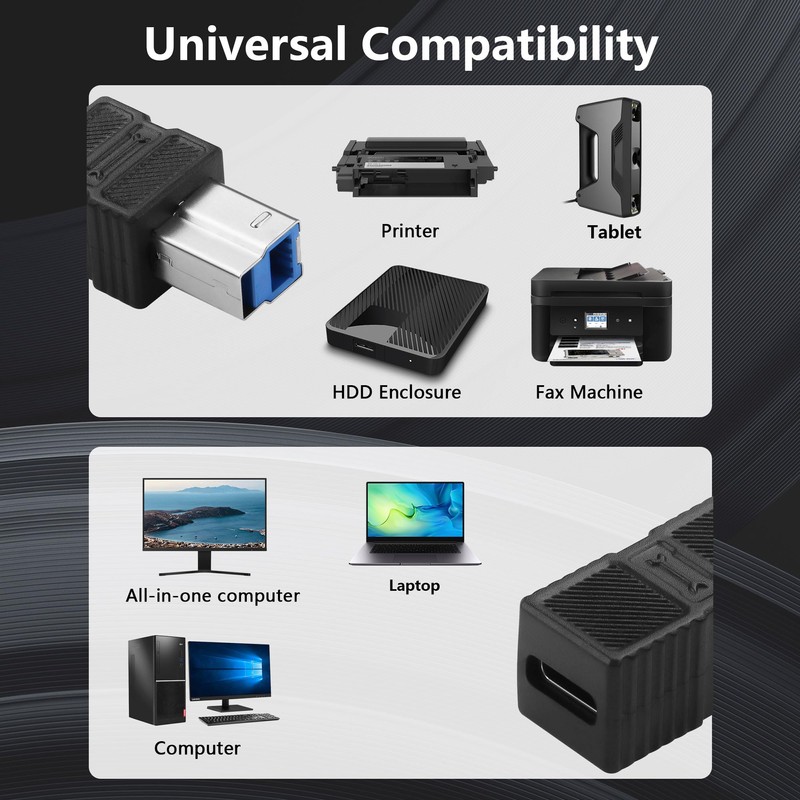 CERRXIAN USB 3.0 Type C Female to Type B Male