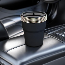 Mini Bin for Car, Coin Holder for Car, Cup Holder for Cars, Compact Rubbish Container with Soft Lid, Removable Storage Box for Small Items, Keeps Interior Neat and Tidy