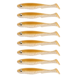 6TH SENSE Party Minnow Paddle Tail Swimbait – Realistic 3D Eyes, Ultra-Thin Tail for Max Action, Versatile Soft Plastic Lure – 3" (8/pk) (Tennesee Shad)