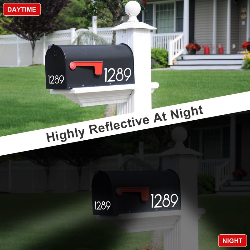 3 inch Reflective Mailbox Numbers for Outside, 5 Sets Number