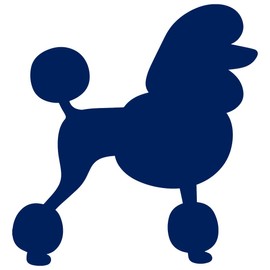 NBFU Decals Poodle Silhouette (Navy Blue) (Set of 2) Premium Waterproof Vinyl Decal Stickers for Laptop Phone Accessory Helmet Car Window Bumper Mug Tuber Cup Door Wall Decoration