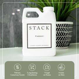 STACK Almost Home Luxury Laundry Detergent - Premium Scented Laundry Detergent for HE & Standard Washers - Infused With Wild Jasmine, Suede, & Musk - Dye Free Gentle & Effective Cleaning - 16 oz