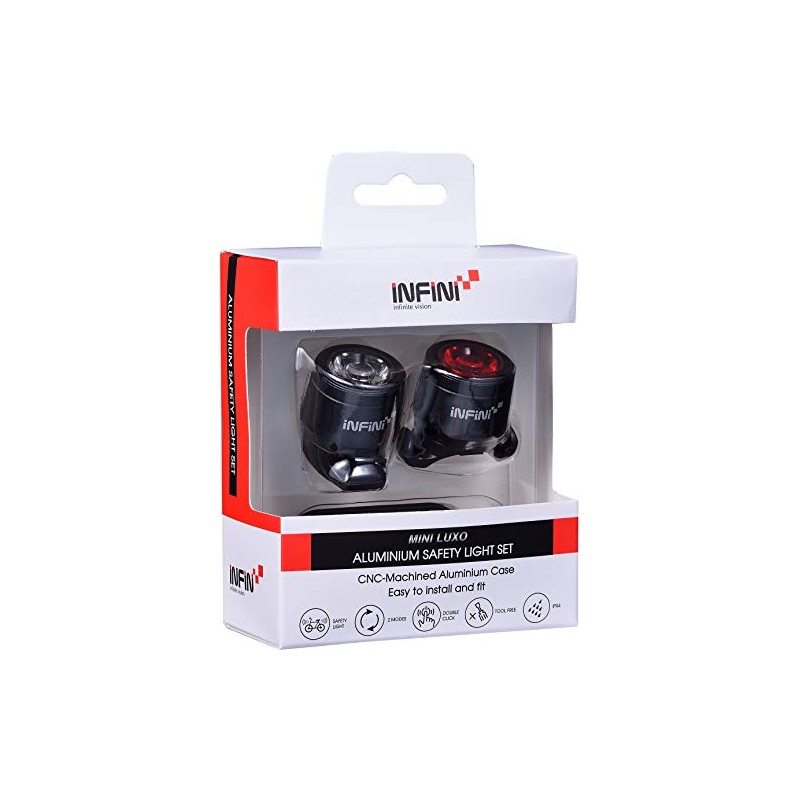 Infini Mini-Luxo USB front and rear lightset, black