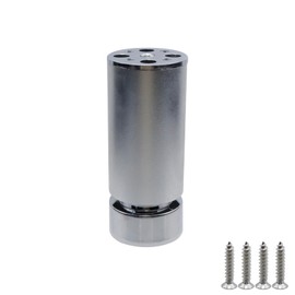 FarBoat 4Pcs Adjustable Furniture Legs 4.7in-5 in, Round Metal Cabinet Legs, Replacement Support Legs for Sofa Bed Chair Couch Shelves Table