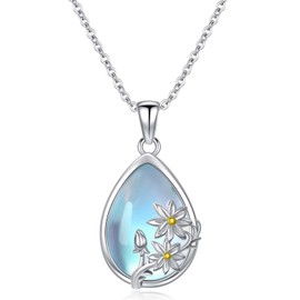 Hancock Moonstone necklace 925 Sterling Silver Necklace Moonstone Jewelry for Women Moonstone Pendant gift, Sterling Silver, Moonstone