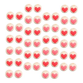 Operitacx 2 Sätze Liebe Holzperlen Schmuck Anhänger Für Halsketten Bausatz Tonperlen Herzförmige Anhänger Farbige Perlen Halskettenanhänger Zum Valentinstag Perlen Zum Basteln 100 Stück * 2