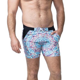 Taddlee - Traje de baño largo básico para hombre, traje de baño con bolsillo, Multicolorido, X-Large