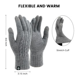 MA COWCF Winter Gloves for Women Thermal Knit Elastic Soft Warm Touch Screen Comfortable for Outdoor Cold Weather