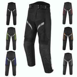 Hive Moto Men Motorcycle Waterproof Textile Cordura Trouser CE Approved Protection Motorbike Riding Hip Knee Protective Pant (US, Alpha, X-Large, Regular, Regular, Black)