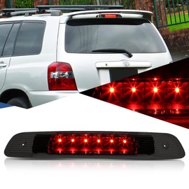 Auto Dynasty Rear High Mount Tinted Housing LED Third Brake Light Stop Lamp Compatible with Toyota Highlander 01-03 Black/Smoked