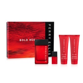 Perry Ellis Bold Red Gift Set: 3.4 fl oz eau de toilette,3 oz aftershave,3 oz shower gel,.25 fl oz travel mini - lime, parsley, mandarin, nutmeg, cinnamon, lavender, sandalwood, patchouli, cedarwood