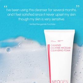 DERMALOGY by NEOGENLAB NEOGEN Calming Cica Tree Micellar Cleansing Foam 6.76 Fl Oz (200ml) - Hydrating, Creamy Foam Cleanser for Sensitive Skin, Clean Beauty - Korean Skin Care