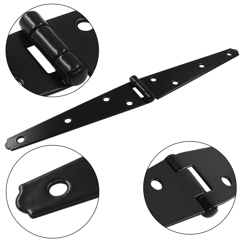 Litoexpe 5 Inch Light Strap Hinge 6 Pcs, Shed Hinges