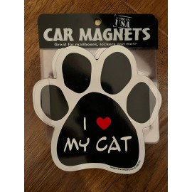 I  My Cat Paw Print Print Shaped Car/Mailbox/Lo