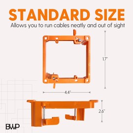 2 Pack Low Voltage Mounting Brackets 2 Gang for Drywall Outlet Cable Pass Through Wall Plates - Cable Wall Plate Bracket for Old Work, Telephone Wires, Network Cable, Coaxial & Speaker Wire