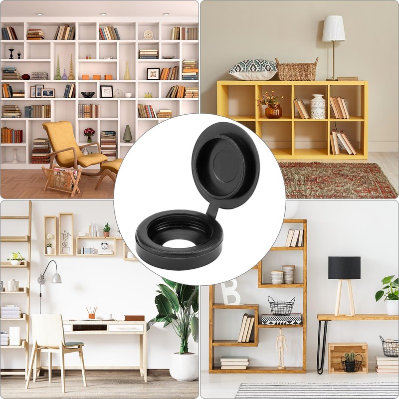 QWORK® 150 PCS White Plastic Hinged Screw Caps - Snap