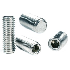 M8 (8mm x 25mm) Grub Screws Flat Point Carbon Steel Set Screw Metric Thread Allen Socket Key ISO 4026 (Pack of 20)