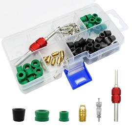 71Pcs HVAC Hose Gasket Air/HVAC Hose Seals - 10Pcs Repair Tool + 10Pc Hose Gaskets + 50Pcs Valve Cores