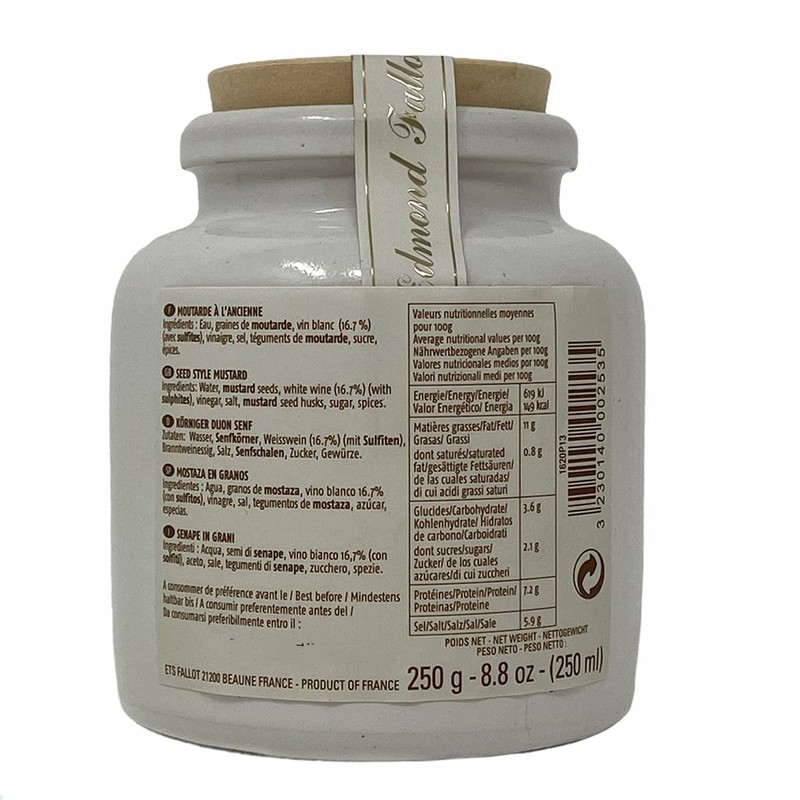Fallot Moutarde de Dijon/Coarse Grained in Stone Pot 250 g