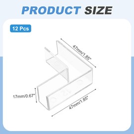 sourcing map 12Pcs Plastic Glass Connector, Suitable for 12mm Thick l Shaped Glass to Glass Clamp, Fixing Bracket Rimless Clip Holder for Aquarium Fish Tank Display Shelves, Transparent