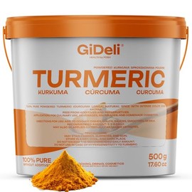 Kurkuma Pulver 0,5kg fein gemahlene Kurkumawurzel Ideal zur Zubereitung einer Goldenen Milch als Zugabe in Tee asiatischen Gerichten würzigen Suppen