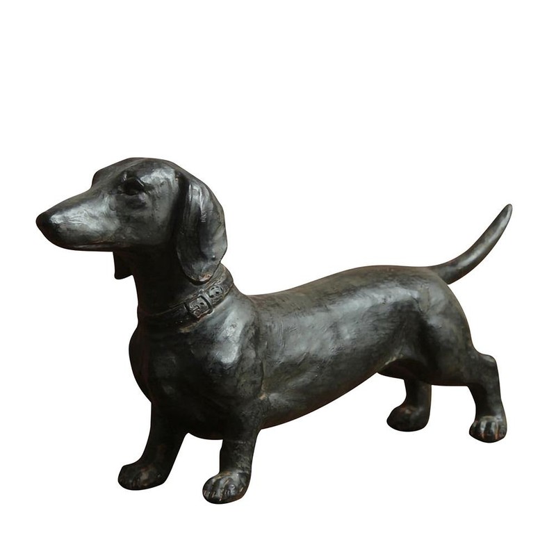 Home Decor Black Standing Long Dog Resin Statue Resin Crafts