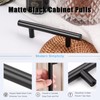 KNOBWELL 6 Pack 3" Kitchen Cabinet Handles Black, Modern Matte
