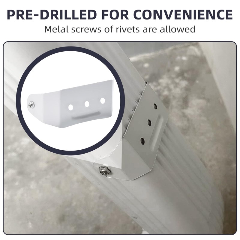 VYH Downspouts Clip 2x3 ，Gutter Downspout Bracket White （2 Pack）