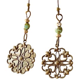Bronze and Turquoise Dangle Earrings Lightweight. Jewelry Earrings for Women #3298FE745