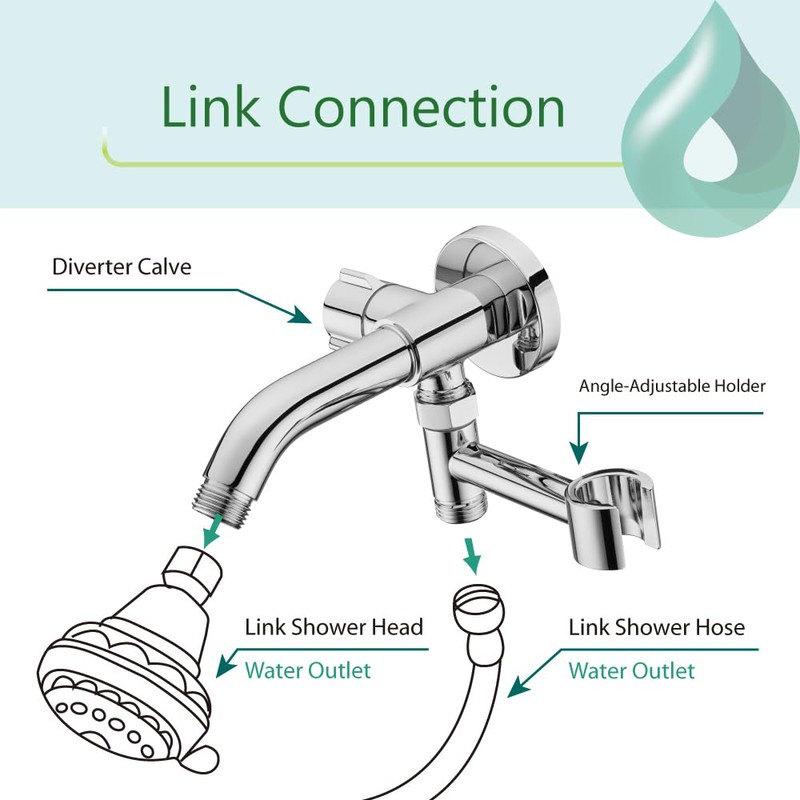 MENGDIYA Solid Metal Shower Arm Diverter with Handshower Mount for