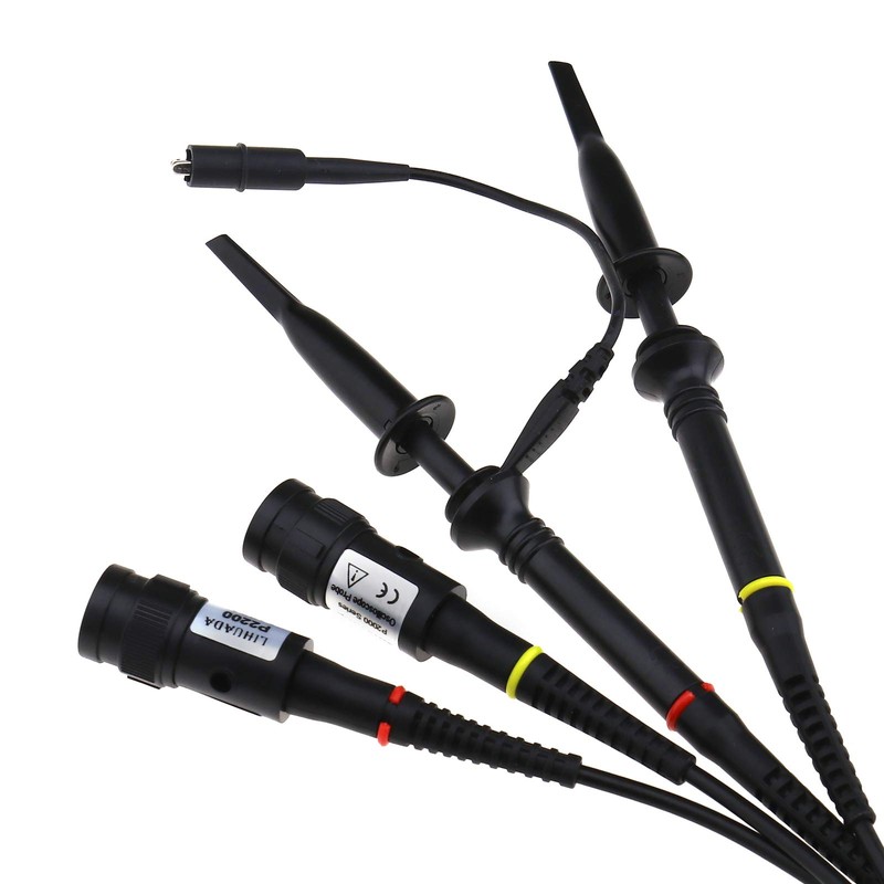 2Pcs P2200 Oscilloscope Scope Clip Probe Tester High Precision Probe