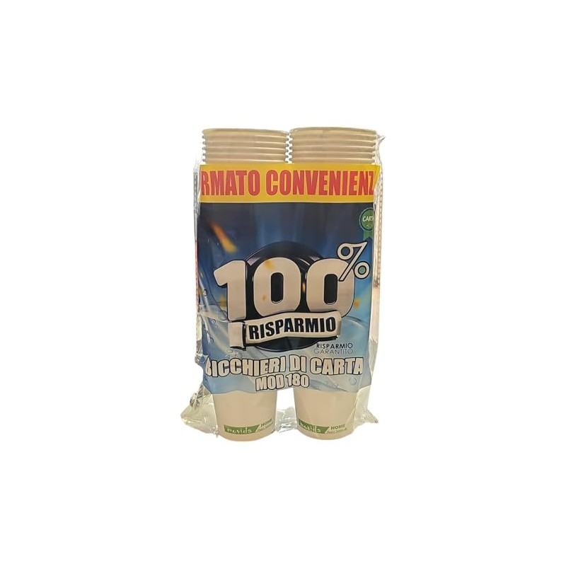 vidoelettronica 172 Organic Paper Cups 180ml - Disposable Paper Coffee