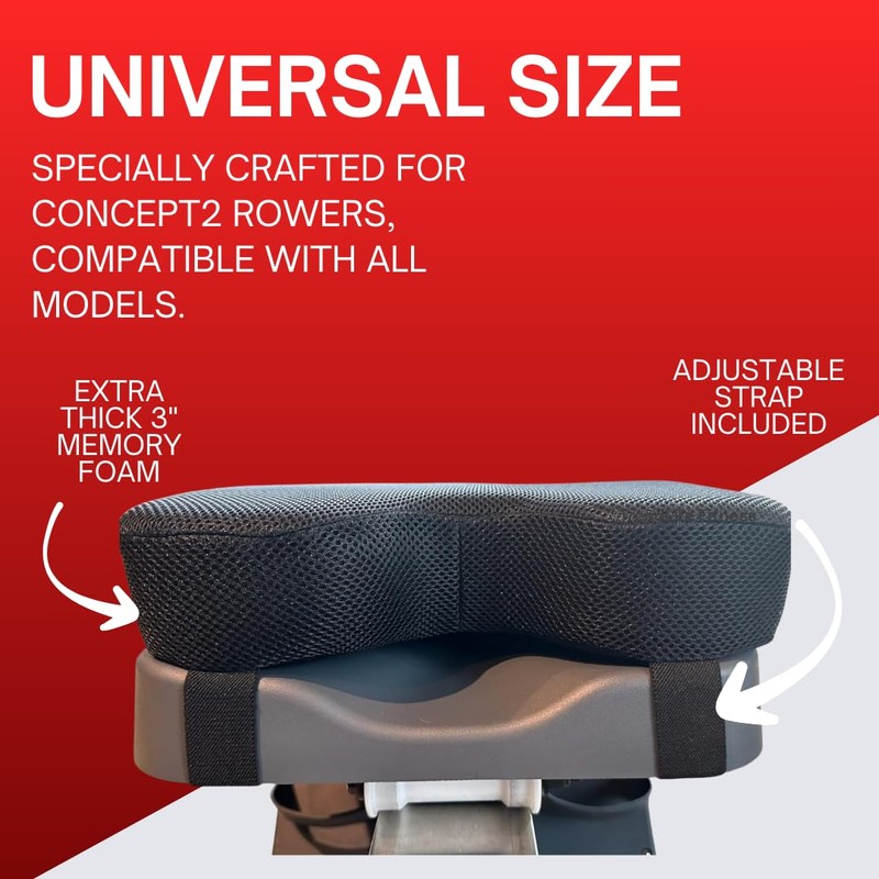 TreadLife Fitness Universal Rowing Machine Seat Cushion | Designed for