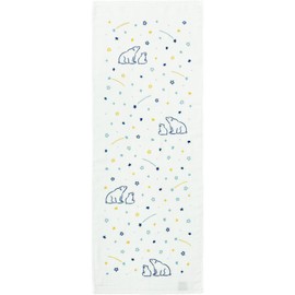 Hayashi FO207103 Face Towel, Approx. 13.4 x 35.4 inches (34 x 90 cm), Senshu Gauze Pile, Polar Star