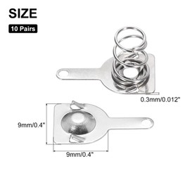 MECCANIXITY 10 Set Battery Spring Metal Contact Plate 9mm x 9mm Round Positive Negative Unipolar Conversion Nickeling Plate for Battery Holder and Electronic Toys