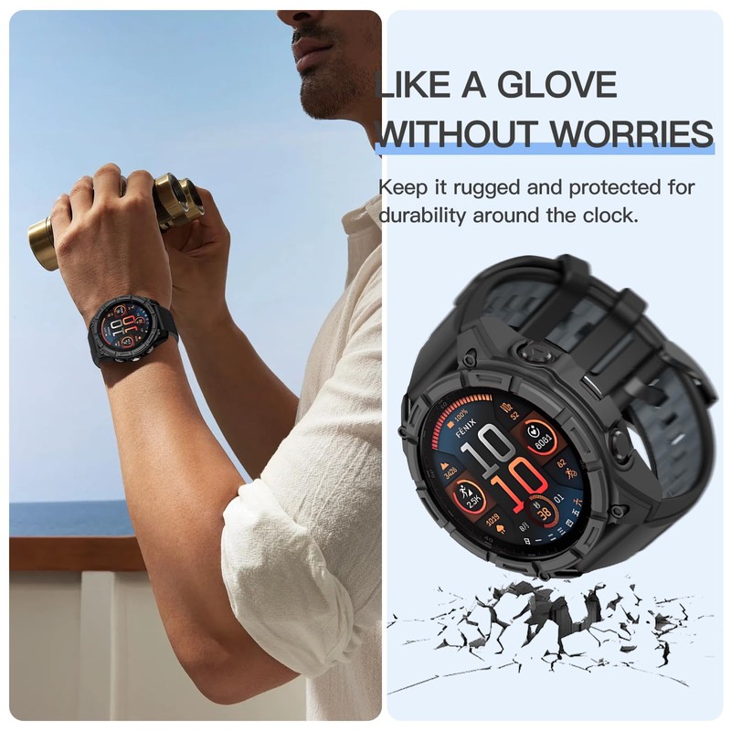 OVERSTEP Case Cover Compatible with Garmin Fenix 8 51mm Solar,Soft