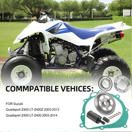 Starter Clutch One Way Bearing and Gear Idler Kit & Flywheel Puller for Suzuki LT-Z400 LTZ400 Quadsport Z400 2003-2014 12600-29810