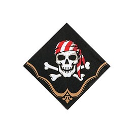Fun Express - Servilletas piratas para bebidas (16 piezas) para cumpleaños - Suministros de fiesta - Vajilla de impresión - Servilletas de impresión - Cumpleaños - 16 piezas
