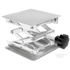 HeyWin Lab Jack Stand Stainless Steel Lifting or Lowering Router Laser Cabinet Photo Fans Lab Lifting Table (100mm x 100mm)