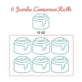 Gourmet Coconut Cream Jumbo Cinnamon Rolls-Pack of 6