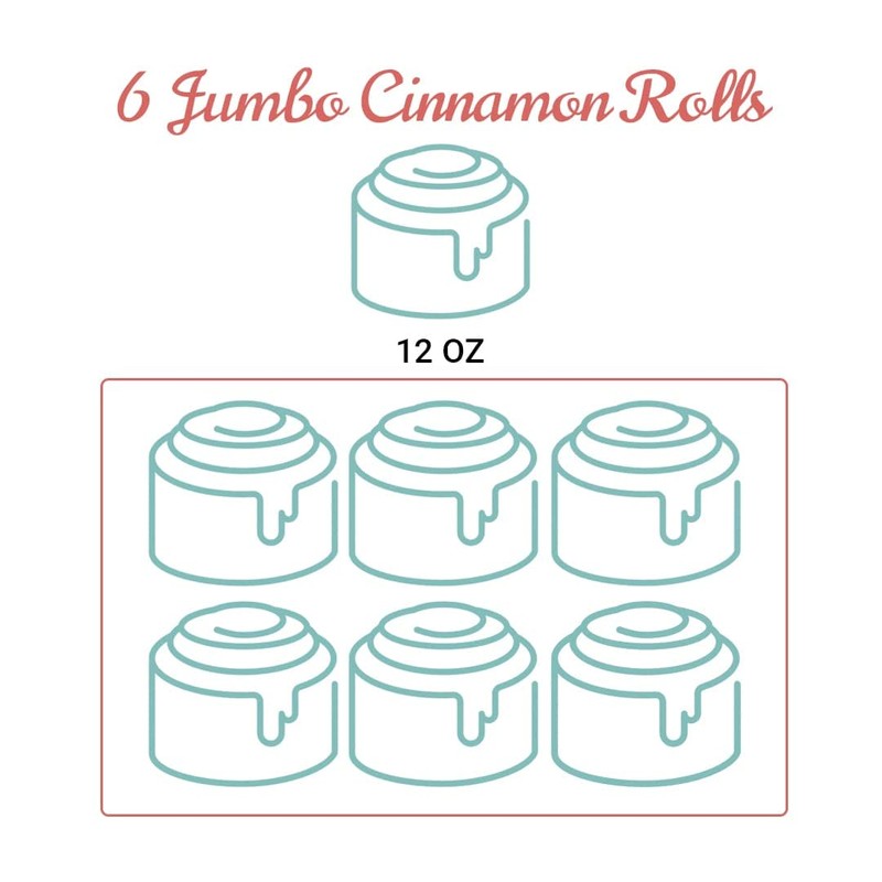 Gourmet Coconut Cream Jumbo Cinnamon Rolls-Pack of 6