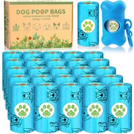 MULEVIP Dog Poo Bags 26 Rolls (520 Bags) Dog Waste Bags with 1 Dispenser, Dog Poo Bags, Waterproof, Tear-Resistant, Strong, Strong Waste Bags for Dogs, Extra Large, Blue