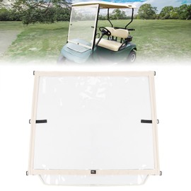 KEMIMOTO Foldable Golf Cart Windshield Compatible with EZGO TXT 1994-2013, Portable Lightweight PVC Windshield, Beige