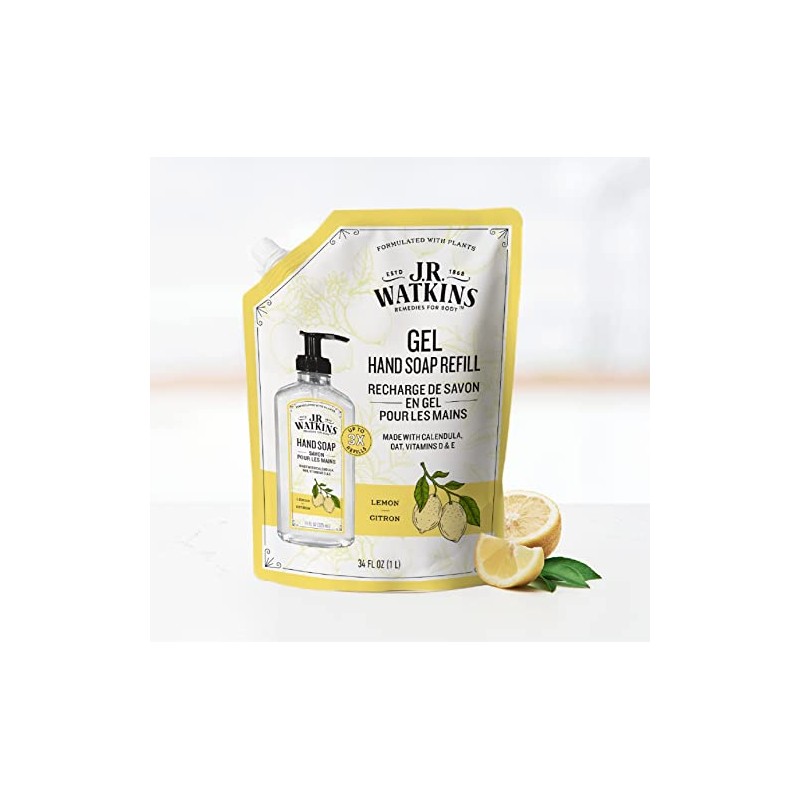 J.R. Watkins Liquid Hand Soap Lemon 34 oz Refill, Pack