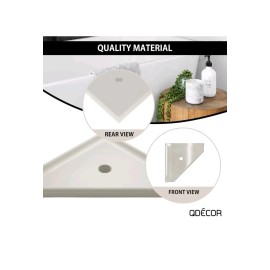 Composite Questech 10" Corner Shower Shelf, Retrofit Shower Organizer for Tiled Walls