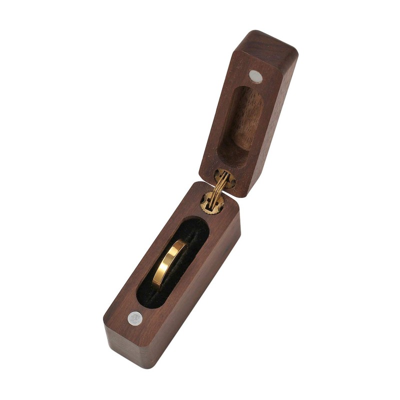 Mogokoyo Vintage Wood Ring Box for Wedding Engagement Proposal